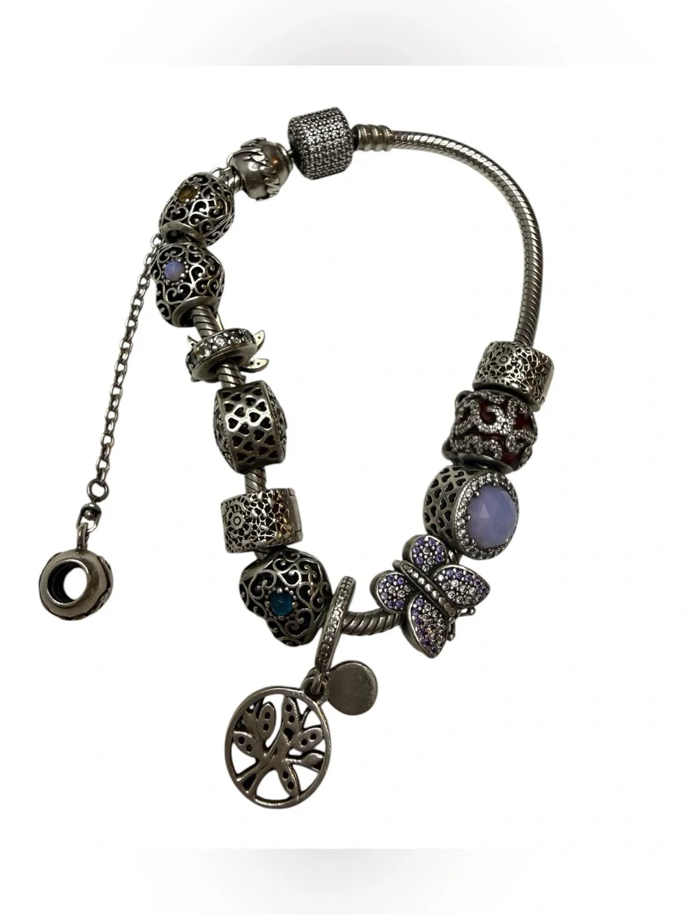 Authentic Pandora Sterling Silver Bracelet with Charm